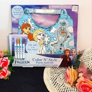 Disney's Frozen Color N' Style Activity Purse NWT